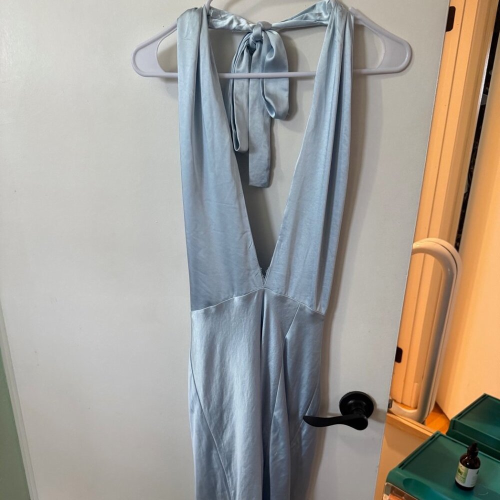 Hello Molly Light Blue Satin Dress